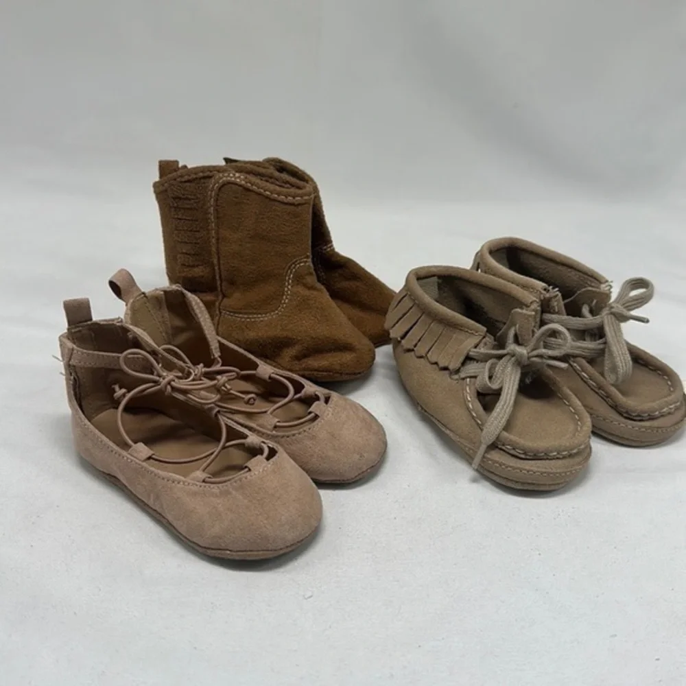 Mixed Lot of Baby Gap & Old Navy Cream Tan Shoes Size 6-12months